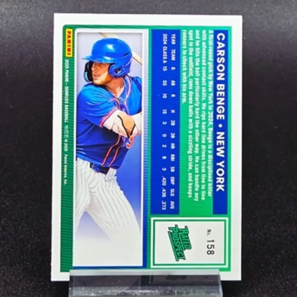 Carson Benge Blue Cracked Ice Prizm Liberty Foil RC Mets Top Prospect - Picture 5 of 5